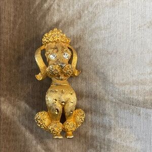 Gold Poodle Brooch